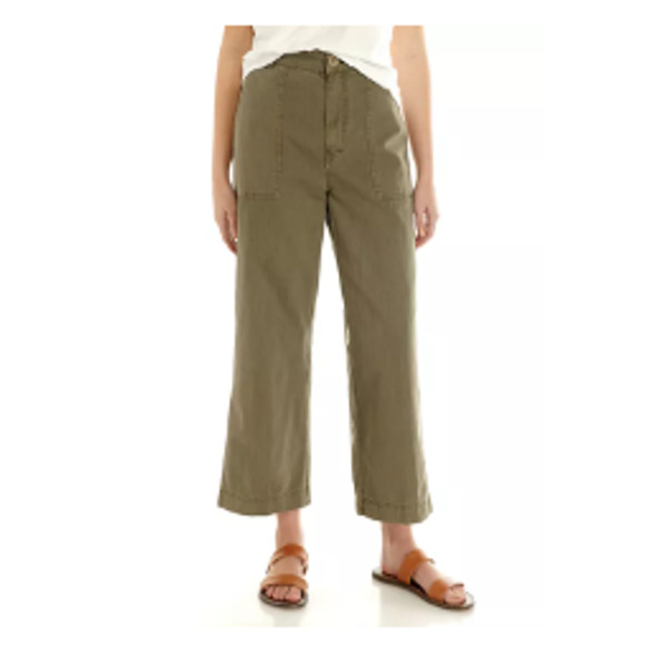 New NWT Free People Sunday Skies Wide‎ Leg Pants Style #: OB1107368 Green 0 - Picture 1 of 14